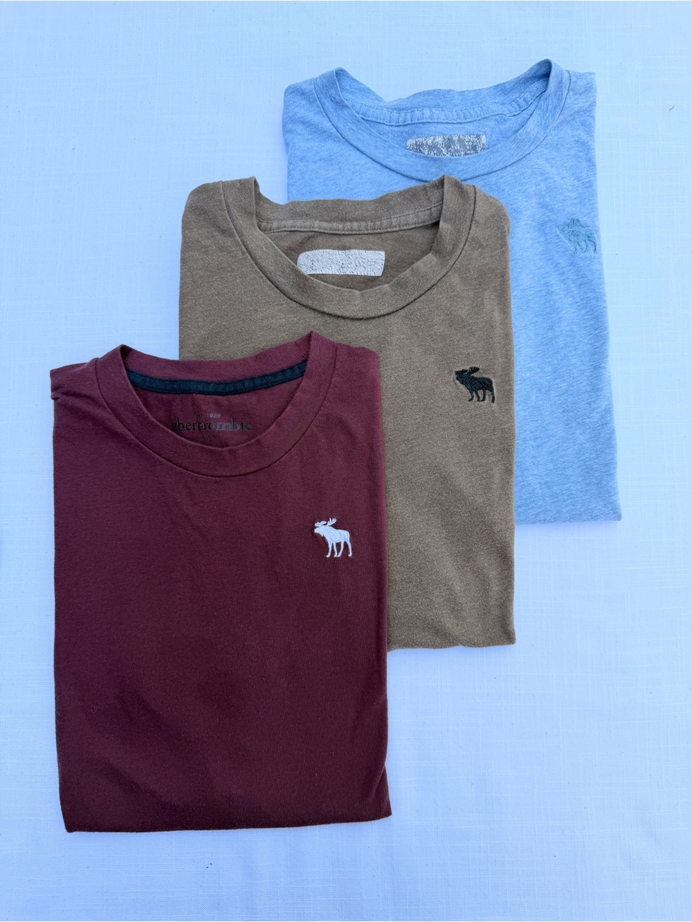 Abercrombie And Fitch Boys T Shirts 13/14 Lot of 3 shirts with Embroidered Logos